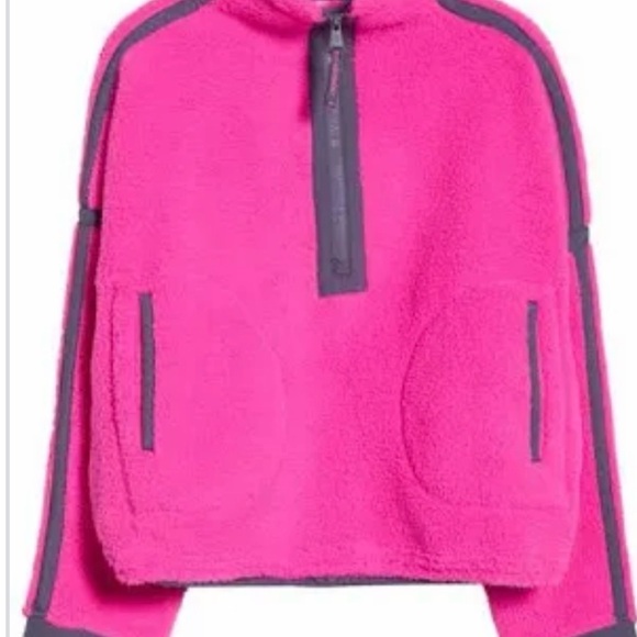 Women's Free People FUSIA  Half Zip Fleece NEW no tags - Picture 2 of 4